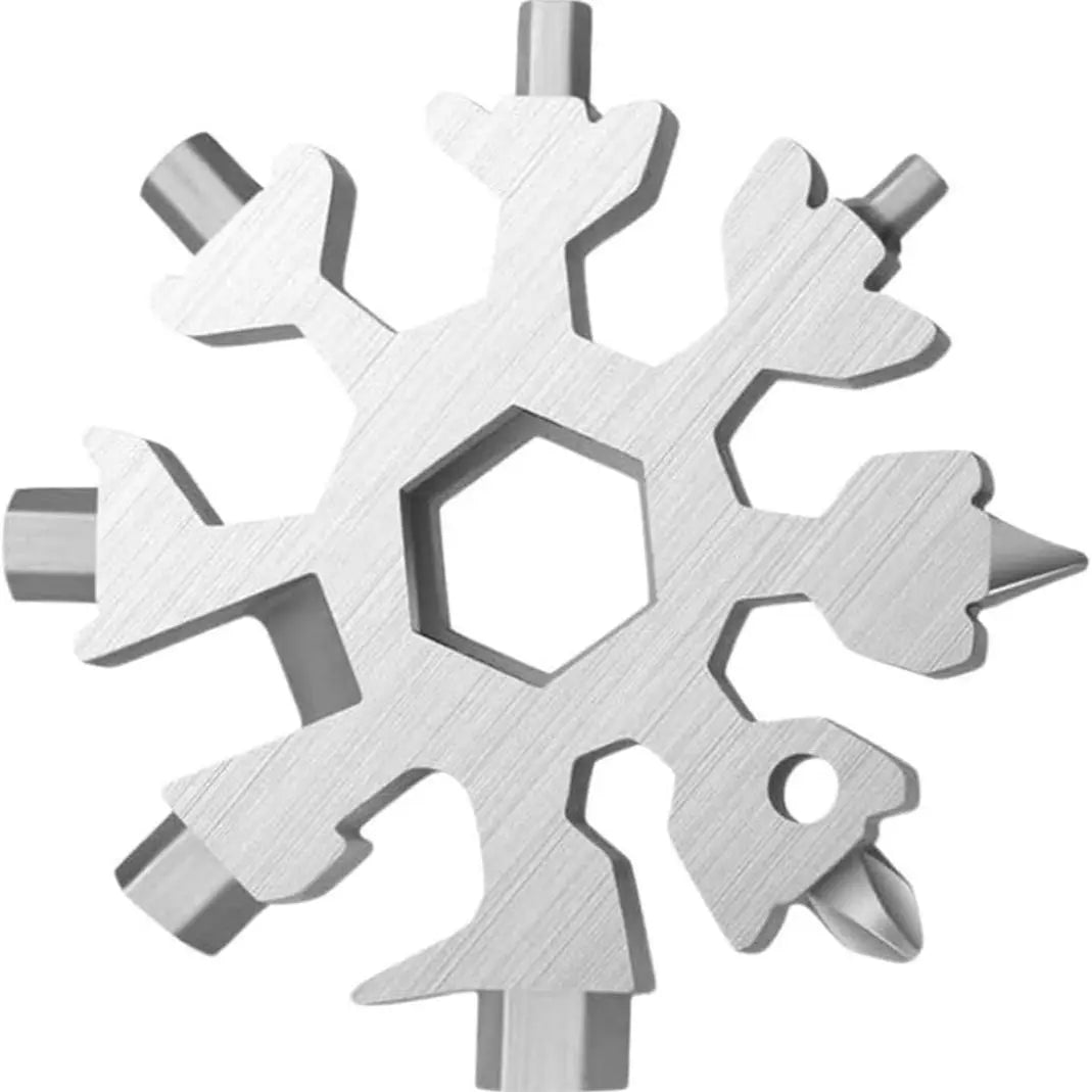 18-in-1 Stainless Steel Snowflake Multi-Tool: Portable Wrench, Screwdriver, and Bottle Opener for Outdoor Survival Activities