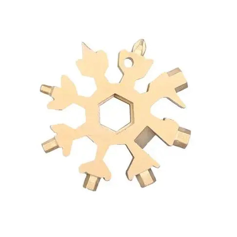 18-in-1 Stainless Steel Snowflake Multi-Tool: Portable Wrench, Screwdriver, and Bottle Opener for Outdoor Survival Activities