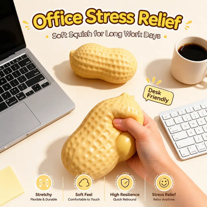Crunchy Peanut Stress Relief Squishy Toy - Portable Sensory Fidget Toy for Teens and Adults, Ideal for Leisure and Entertainment