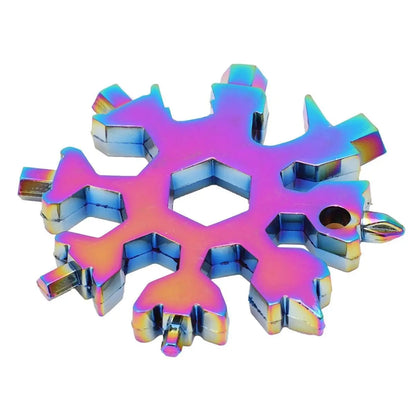 18-in-1 Stainless Steel Snowflake Multi-Tool: Portable Wrench, Screwdriver, and Bottle Opener for Outdoor Survival Activities