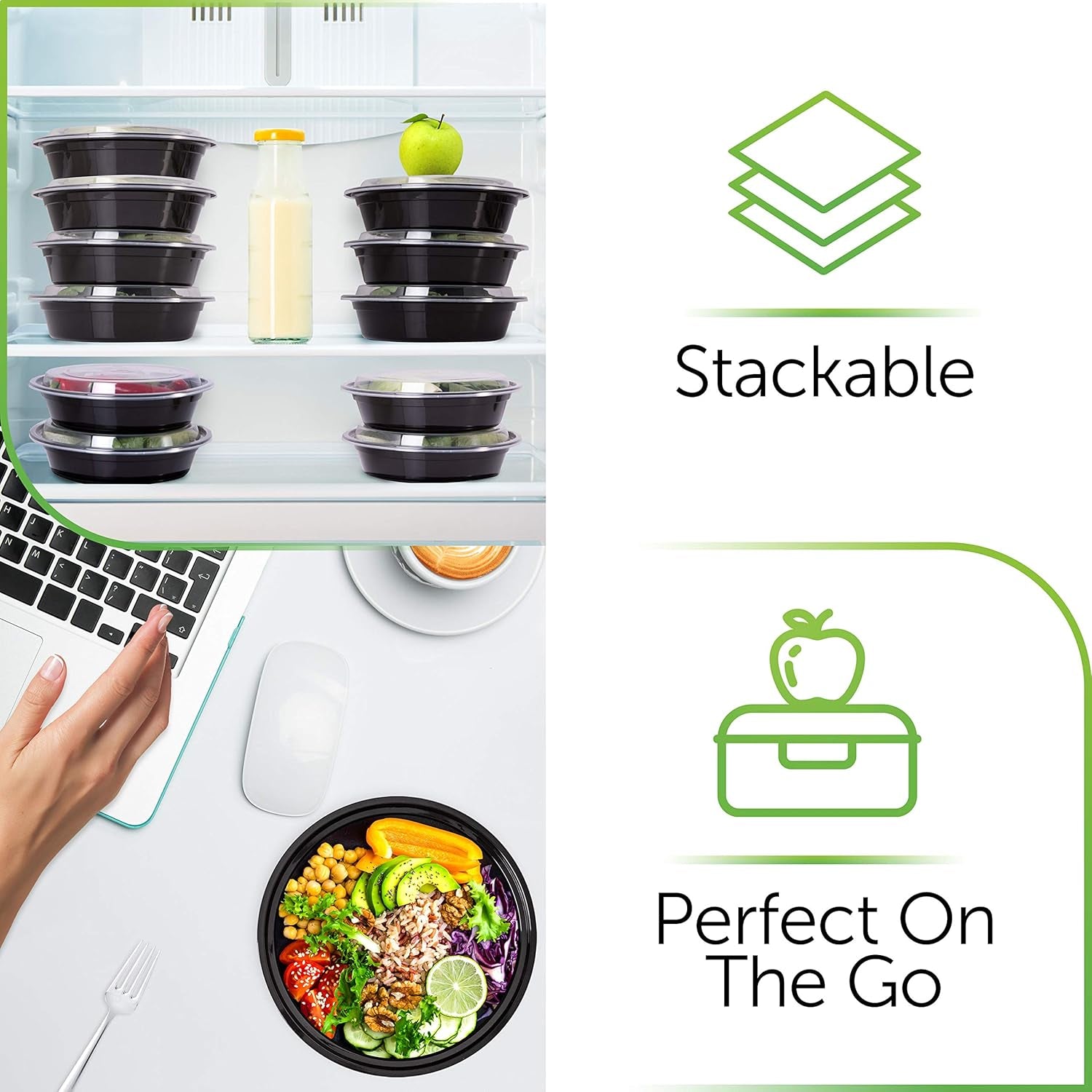 30-Pack Reusable Meal Prep Containers