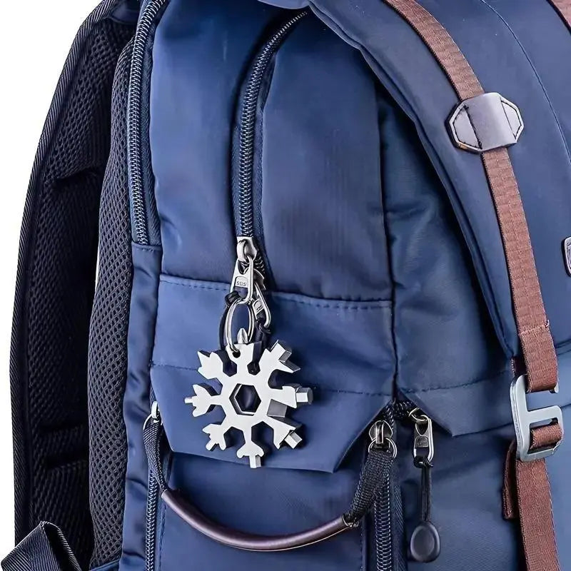 18-in-1 Stainless Steel Snowflake Multi-Tool: Portable Wrench, Screwdriver, and Bottle Opener for Outdoor Survival Activities