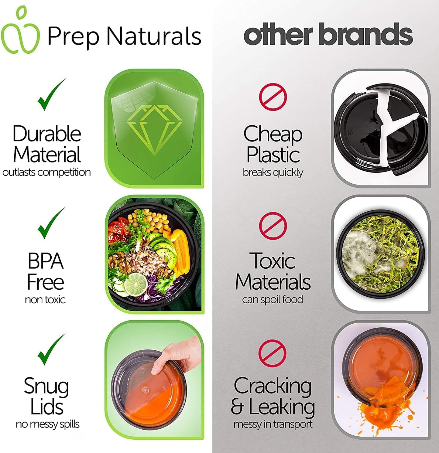 30-Pack Reusable Meal Prep Containers