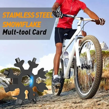 18-in-1 Stainless Steel Snowflake Multi-Tool: Portable Wrench, Screwdriver, and Bottle Opener for Outdoor Survival Activities