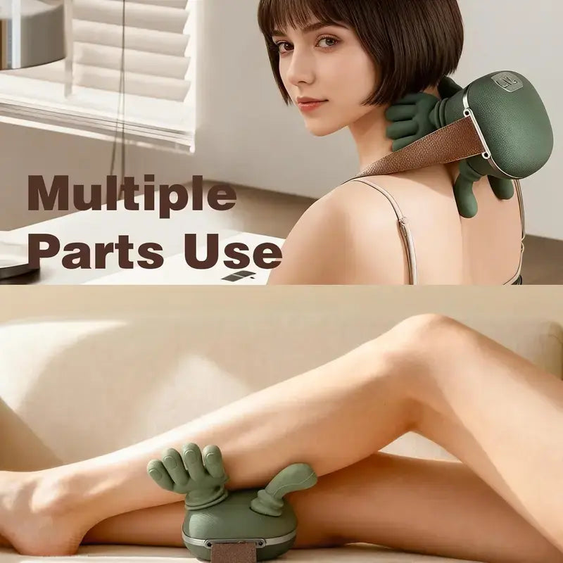 Advanced Brushless Motor Neck Massager - Electric Cervical Massager with Bionic Hand Heating, Wireless Portability, and 3D Kneading for Deep Tissue Pain Relief - Versatile Leg, Neck, and Back Massager - Ideal Lightweight Gift