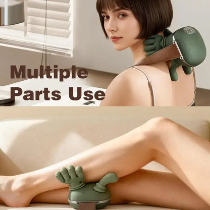 Advanced Brushless Motor Neck Massager - Electric Cervical Massager with Bionic Hand Heating, Wireless Portability, and 3D Kneading for Deep Tissue Pain Relief - Versatile Leg, Neck, and Back Massager - Ideal Lightweight Gift